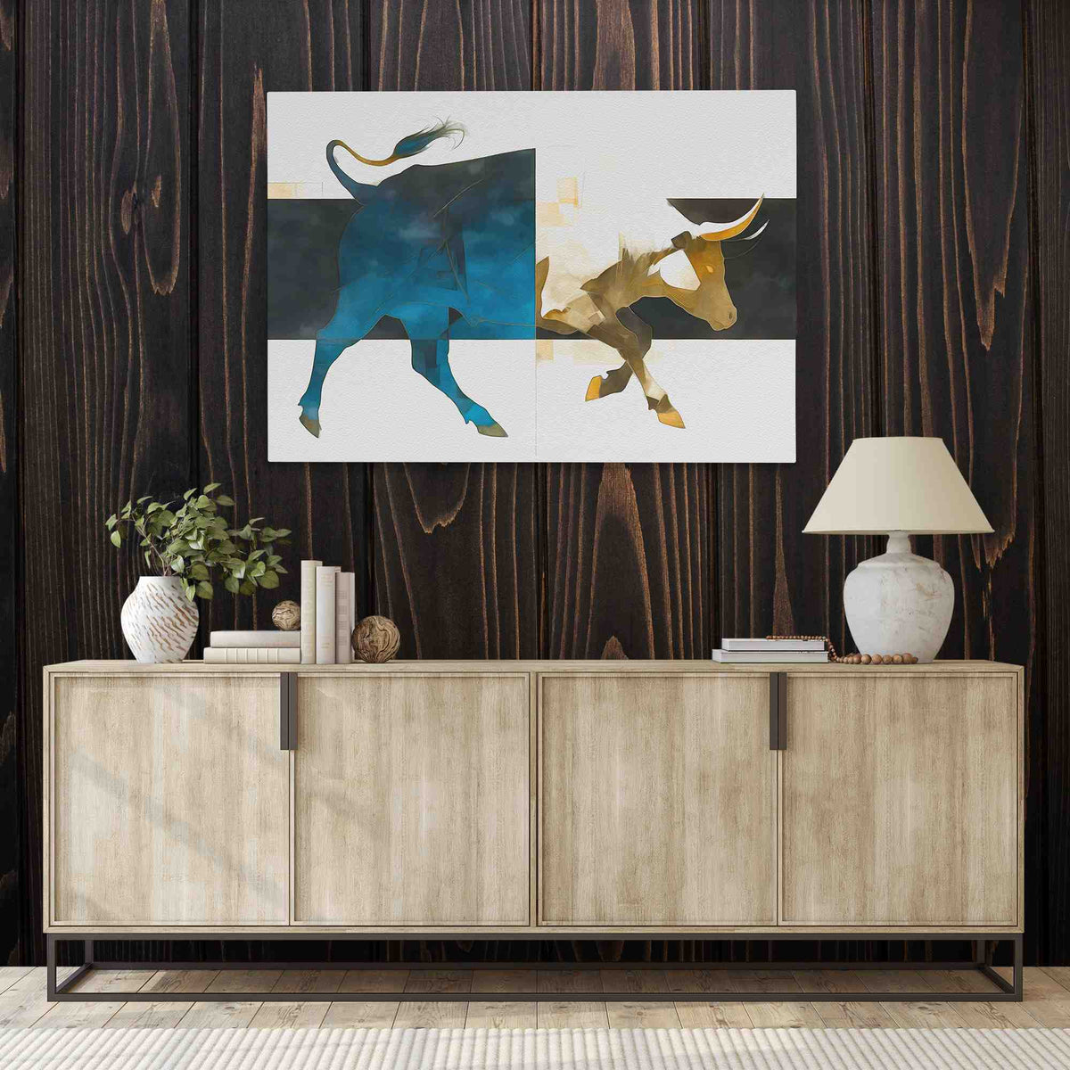 Financial Fortress - Abstract Gold Canvas Wall Art