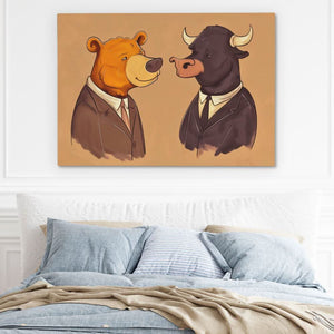 Financial Frenemies - Bear Art for Home Office