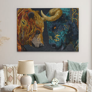 Financial Titans Clash - Luxury Wall Art