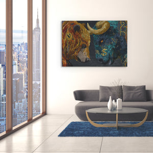 Financial Titans Clash - Luxury Wall Art