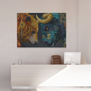 Financial Titans Clash - Luxury Wall Art