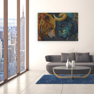Financial Titans Clash - Luxury Wall Art