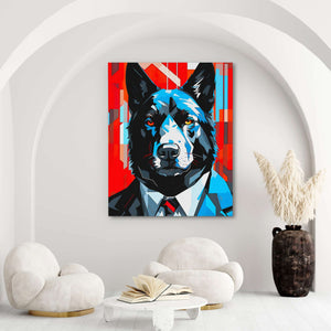 Financial Wolf - Animals Canvas Wall Art