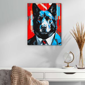 Financial Wolf - Blue Entrepreneur Canvas Print