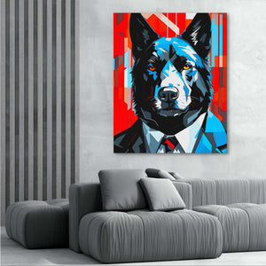 Financial Wolf - Entrepreneur Wall Art in Black Frame