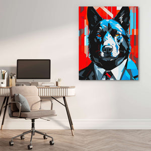 Financial Wolf - Large Pop Art Canvas Print