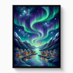 Fjordland Aurora Dance โ fjordland aurora dance white studio framed black
