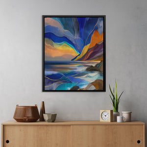 Fjord's Golden Depths - Luxury Wall Art
