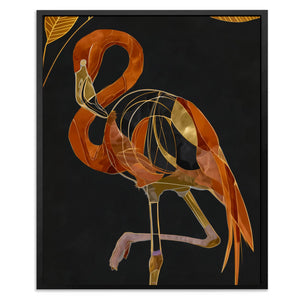 Flamingo Amber Elegance - Luxury Wall Art