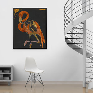 Flamingo Amber Elegance - Luxury Wall Art