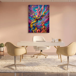 Flamingo Cloud Kingdom โ flamingo cloud kingdom sq pink office 1port flush print