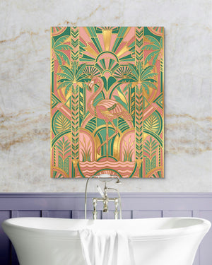 Flamingo Golden Paradise โ flamingo golden paradise psd marble purple bath 1port flush print
