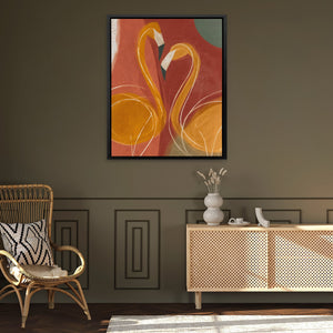 Flamingo Hearts Entwined - Luxury Wall Art