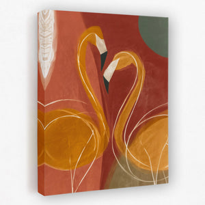 Flamingo Hearts Entwined - Luxury Wall Art