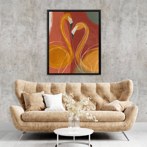 Flamingo Hearts Entwined - Luxury Wall Art