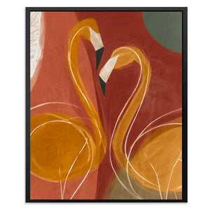 Flamingo Hearts Entwined - Luxury Wall Art
