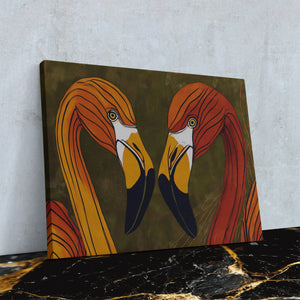 Flamingo Hearts United - Luxury Wall Art