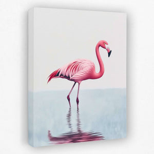 Flamingo Mirage - Bird Canvas Wall Art