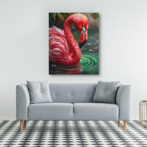 Flamingo Reflection - Large Canvas Print