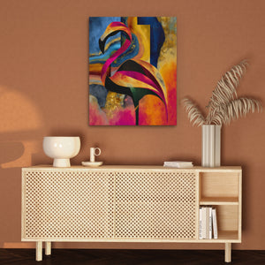 Flamingo Rust Silhouette — Flamingo Rust Silhouette Brown Wall 64