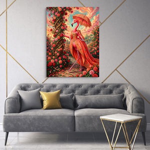 Flamingo's Rose Stroll โ flamingo's rose stroll sq high fashion 1port flush print