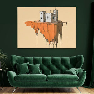 Floating Castle - Neutral Wall Art for Bedroom
