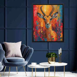 Floral Antelope - Large Canvas Print