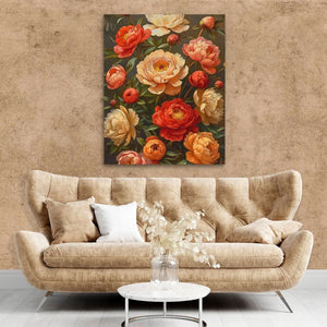 Floral Arrangement - Floral Wall Art in Black Frame