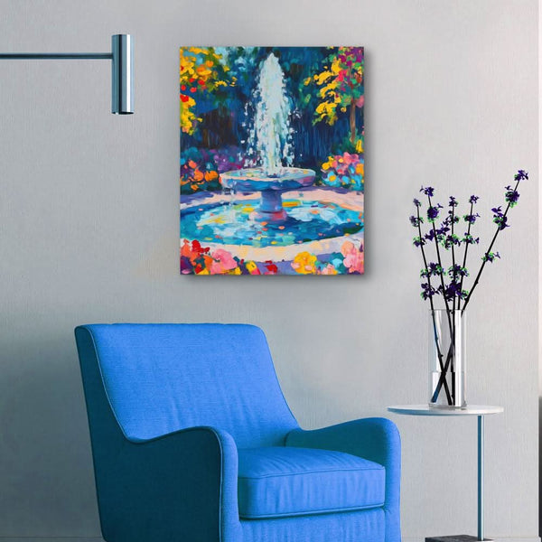 Floral Fountain in a room