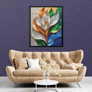 Floral Mystery - Pattern Wall Art in Black Frame