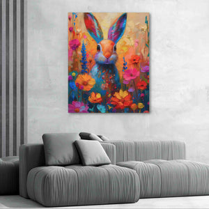 Floral Rabbit - Animals Art