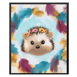 Flower Crown Hedgehog - Luxury Wall Art