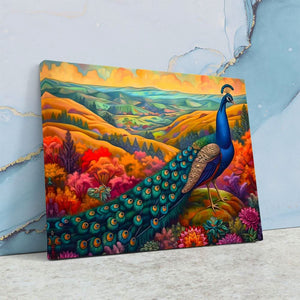 Flowing Feathered Tail - Colorful Wall Art
