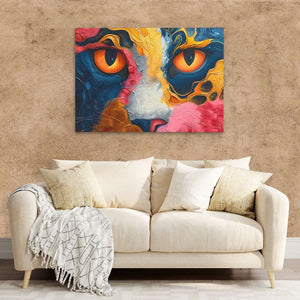 Flowing Feline - Big Cat Wall Art in Black Frame