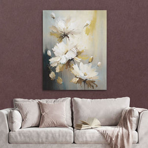 Flowing Floral Abstract - Modern Wall Art in Black Frame