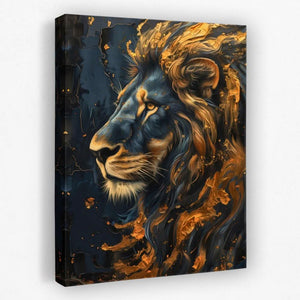 Flowing Gold Mane - Animals Canvas Wall Art