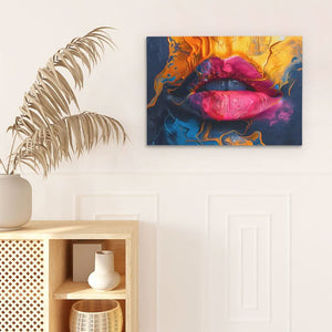 Flowing Lips - Colorful Lips Canvas Print