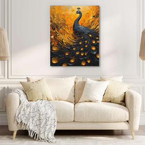 Flowing peacock - Large Canvas Print