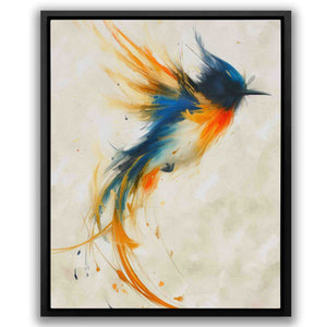 Flowing Wings - Beige Bird Canvas Print