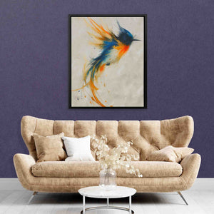 Flowing Wings - Bird Wall Art in Black Frame