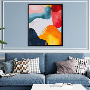 Fluid Harmony - Minimalist Orange Canvas Wall Art