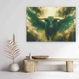 Flying Bull - Large Fantasy Canvas Print