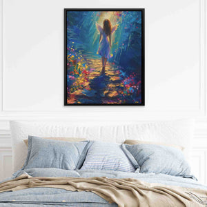 Following an Angel - Navy Blue Art