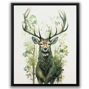 Forest Green Deer - Deer Art