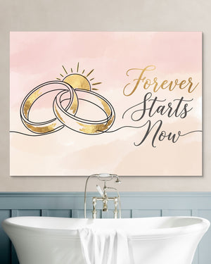 Forever Starts Now Rings โ forever starts now rings psd white wall green bath 1land flush print