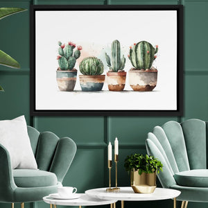 Four Cactus Plants - Luxury Wall Art