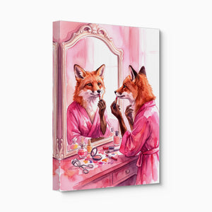 Fox Applies Lipstick โ fox applies lipstick angled flush print