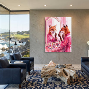 Fox Applies Lipstick โ fox applies lipstick sq coastal views 1port flush print