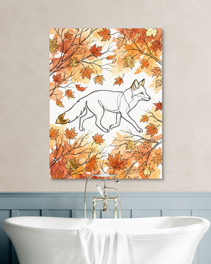 Fox Autumn Stroll โ fox autumn stroll psd white wall green bath 1port flush print