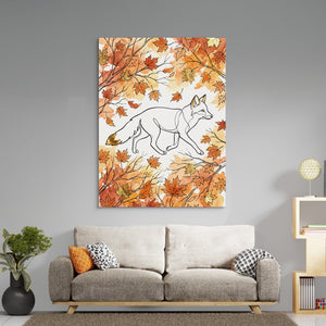 Fox Autumn Stroll โ fox autumn stroll sq boring room 1port flush print